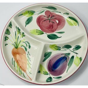 Vintage Party Tray Ceramic Italy Vegetables 14.5”